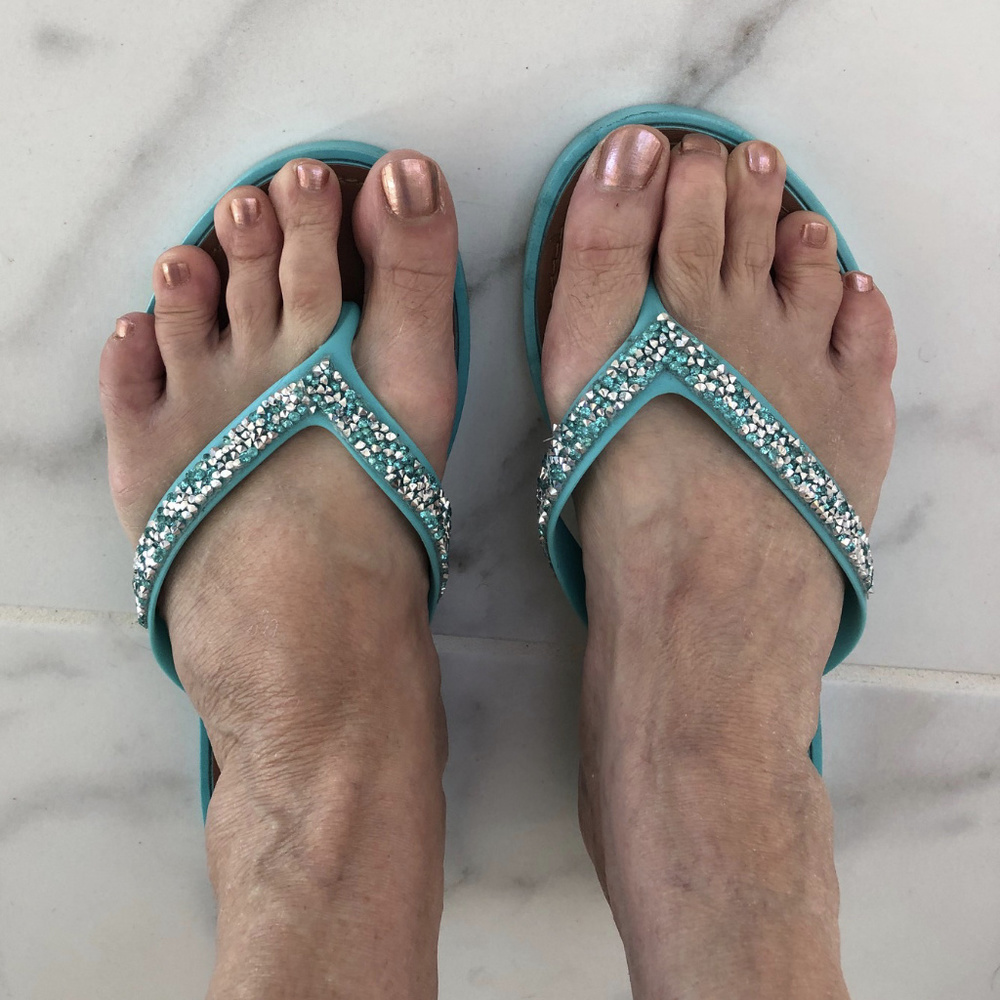 Aqua Flip Flops